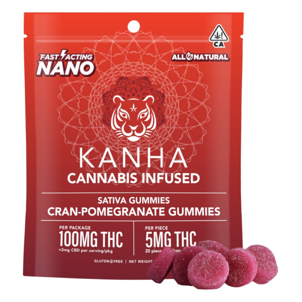 KANHA Cannabis Infused Cran-Pomegranate gummies| 100mg